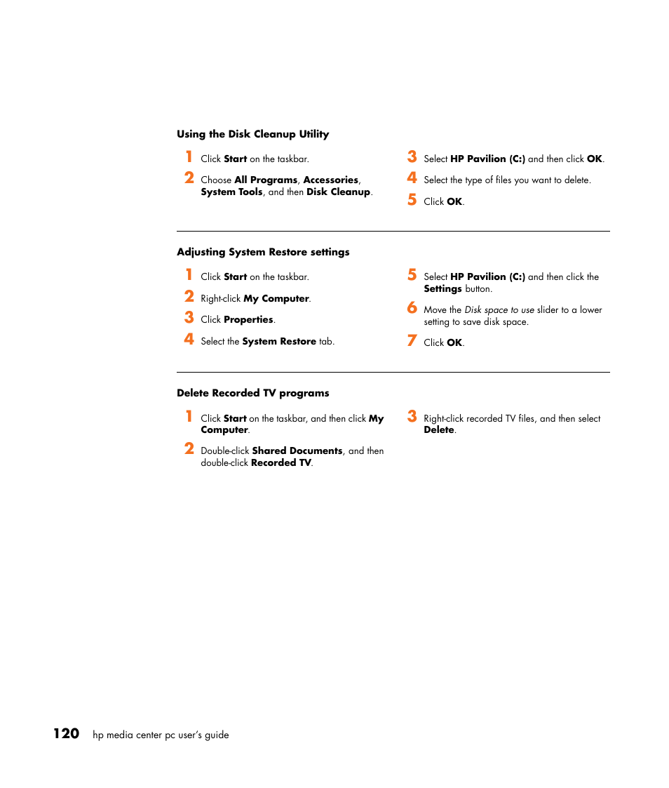 HP Media Center m477.uk Desktop PC User Manual | Page 126 / 232