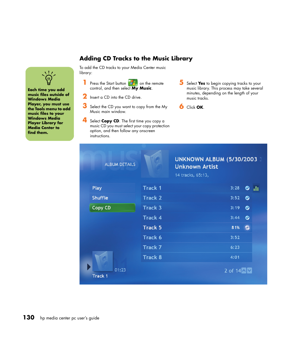 HP Media Center m477.uk Desktop PC User Manual | Page 136 / 232