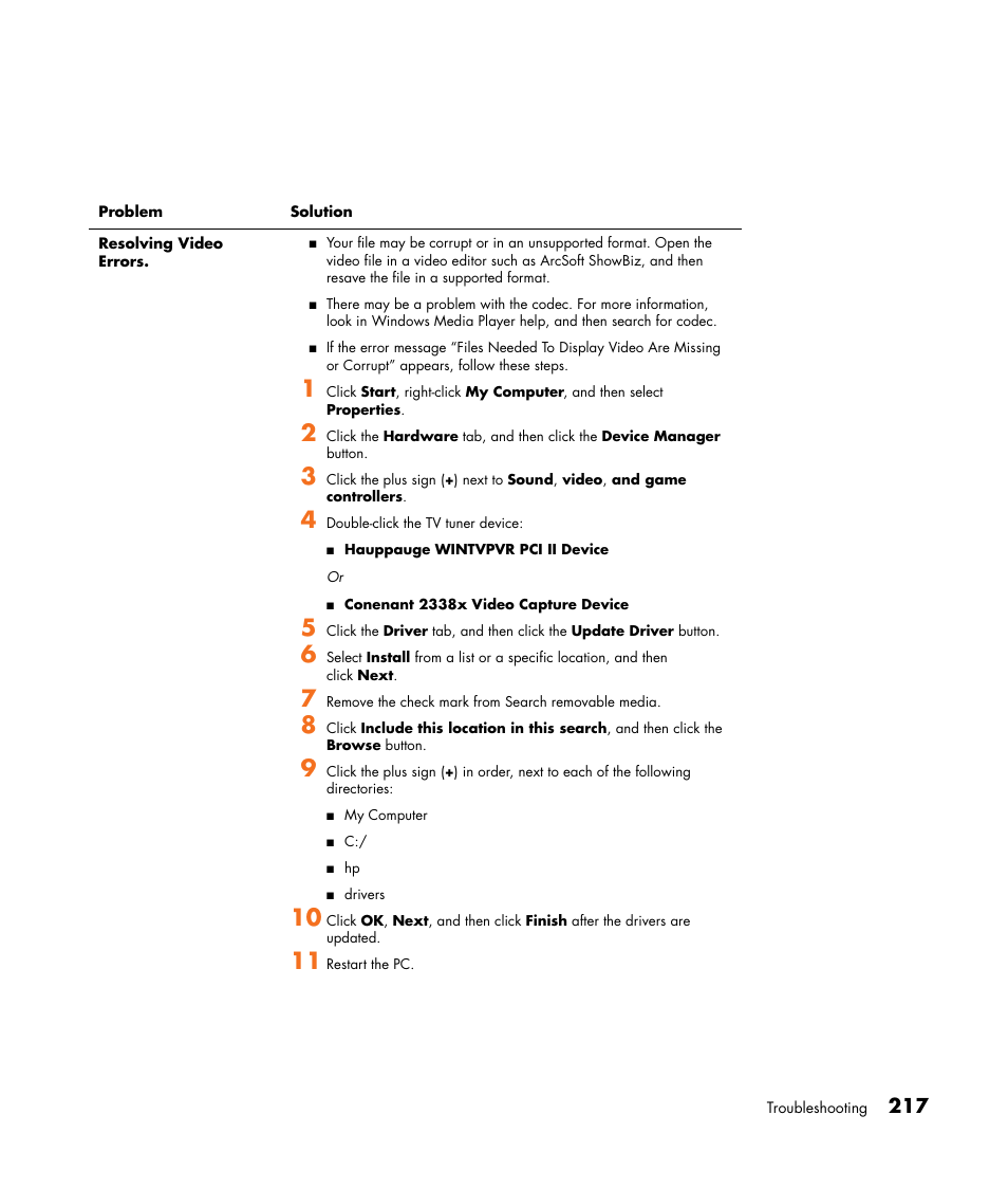 HP Media Center m477.uk Desktop PC User Manual | Page 223 / 232