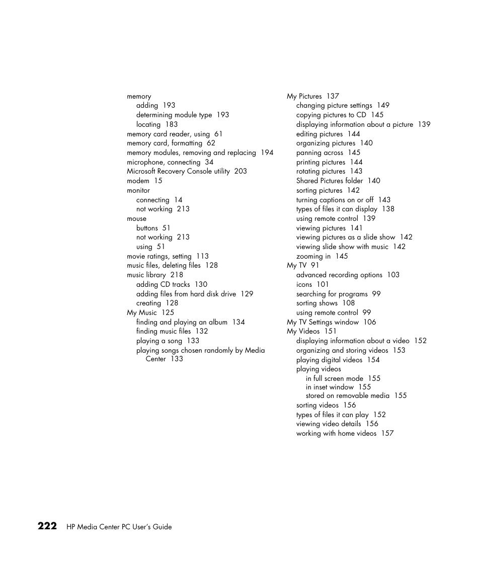 HP Media Center m477.uk Desktop PC User Manual | Page 228 / 232