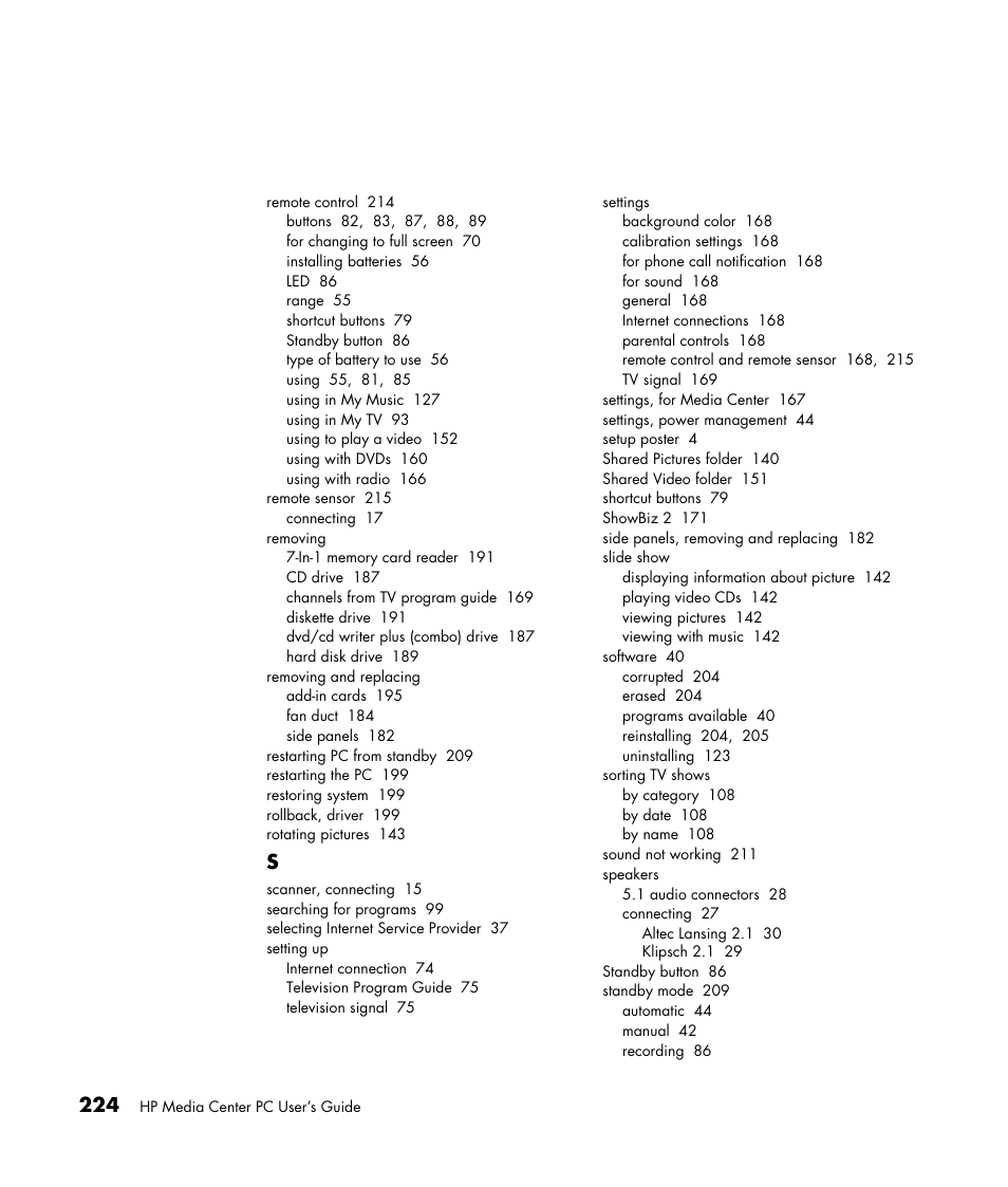 HP Media Center m477.uk Desktop PC User Manual | Page 230 / 232