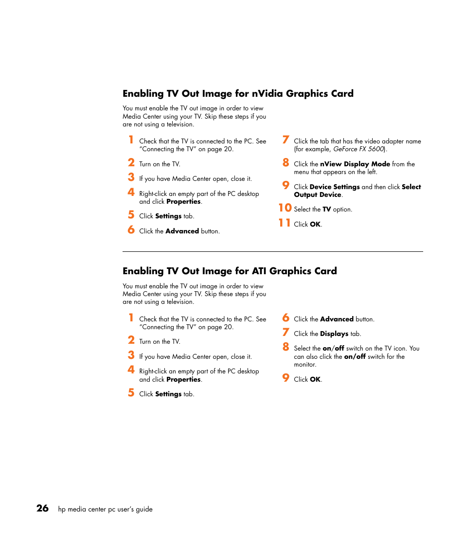 HP Media Center m477.uk Desktop PC User Manual | Page 32 / 232