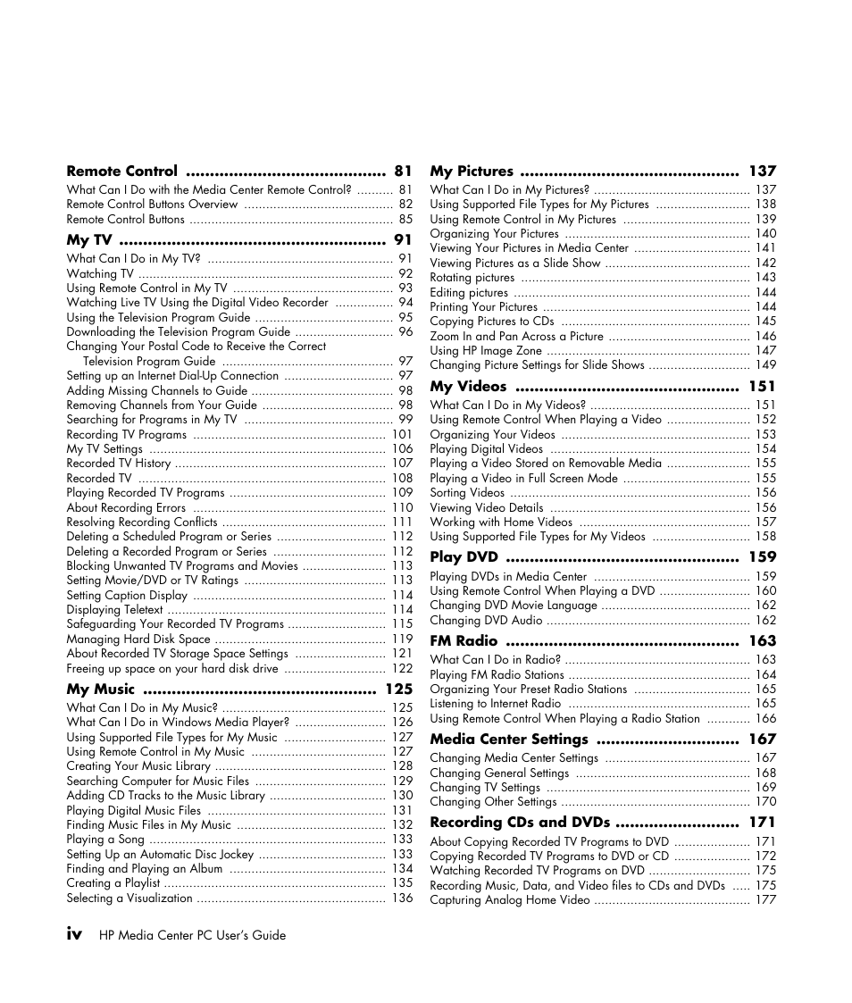 HP Media Center m477.uk Desktop PC User Manual | Page 4 / 232