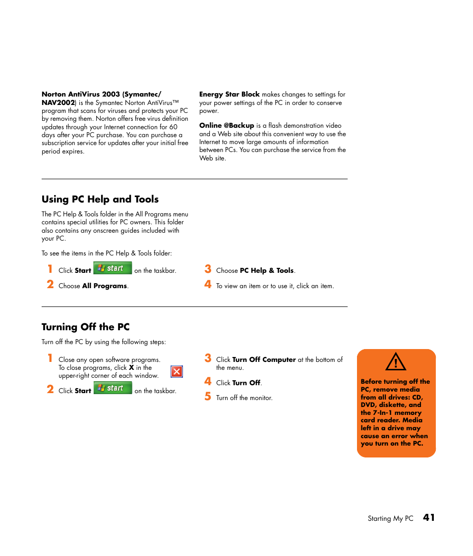 HP Media Center m477.uk Desktop PC User Manual | Page 47 / 232