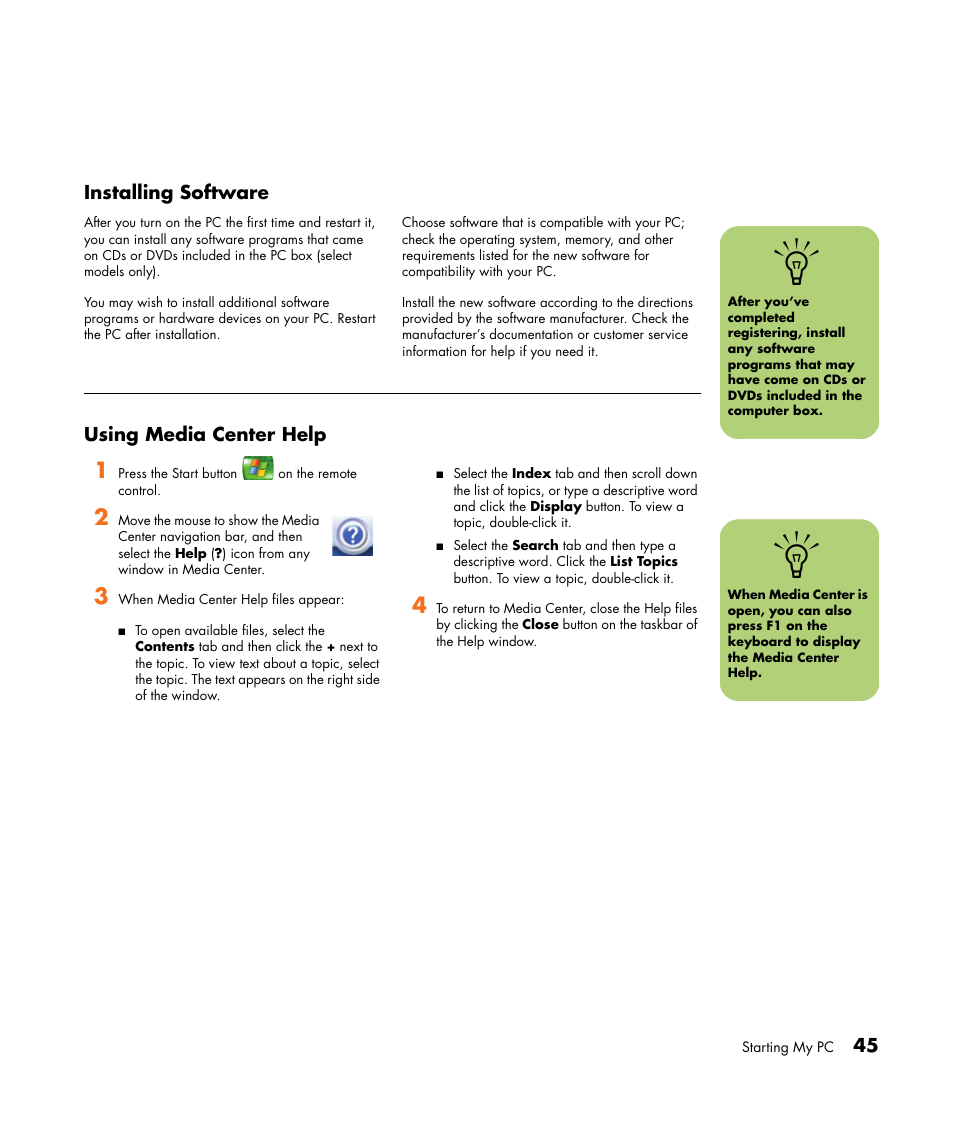 HP Media Center m477.uk Desktop PC User Manual | Page 51 / 232