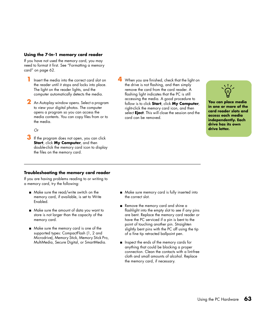 HP Media Center m477.uk Desktop PC User Manual | Page 69 / 232