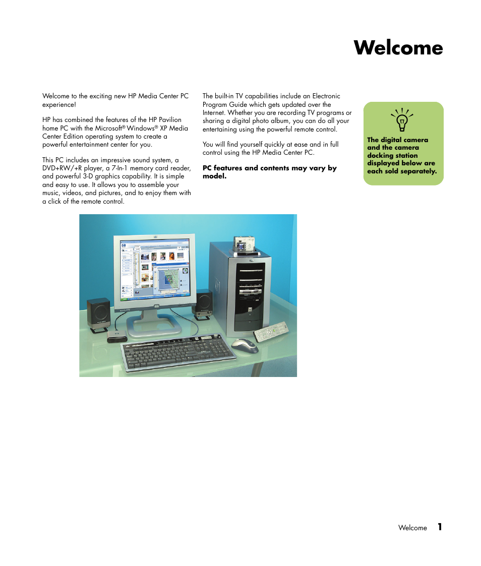 Welcome | HP Media Center m477.uk Desktop PC User Manual | Page 7 / 232