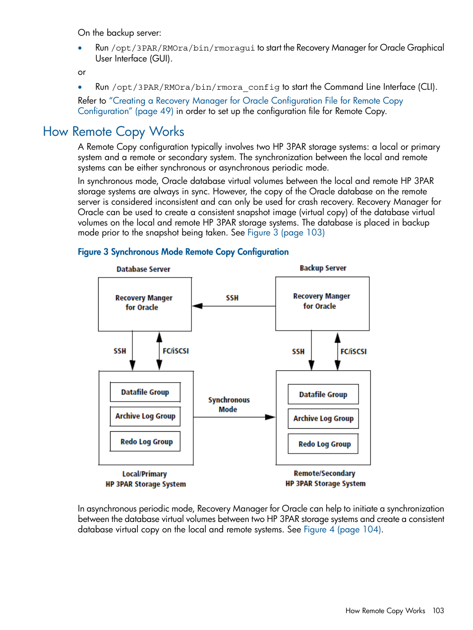 How remote copy works | HP 3PAR Application Software Suite for Oracle User Manual | Page 103 / 194