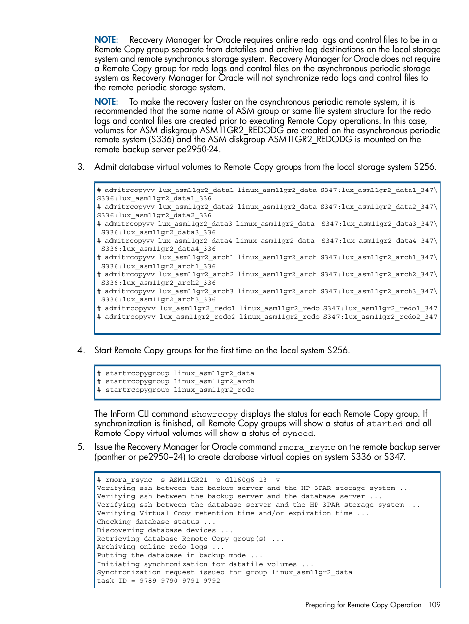 HP 3PAR Application Software Suite for Oracle User Manual | Page 109 / 194