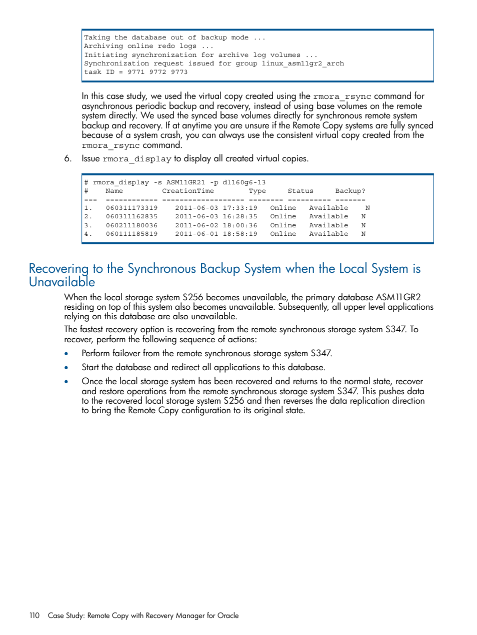 HP 3PAR Application Software Suite for Oracle User Manual | Page 110 / 194