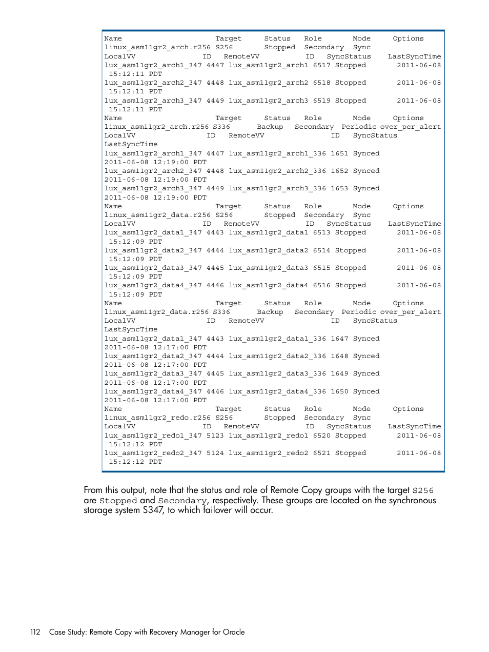 HP 3PAR Application Software Suite for Oracle User Manual | Page 112 / 194