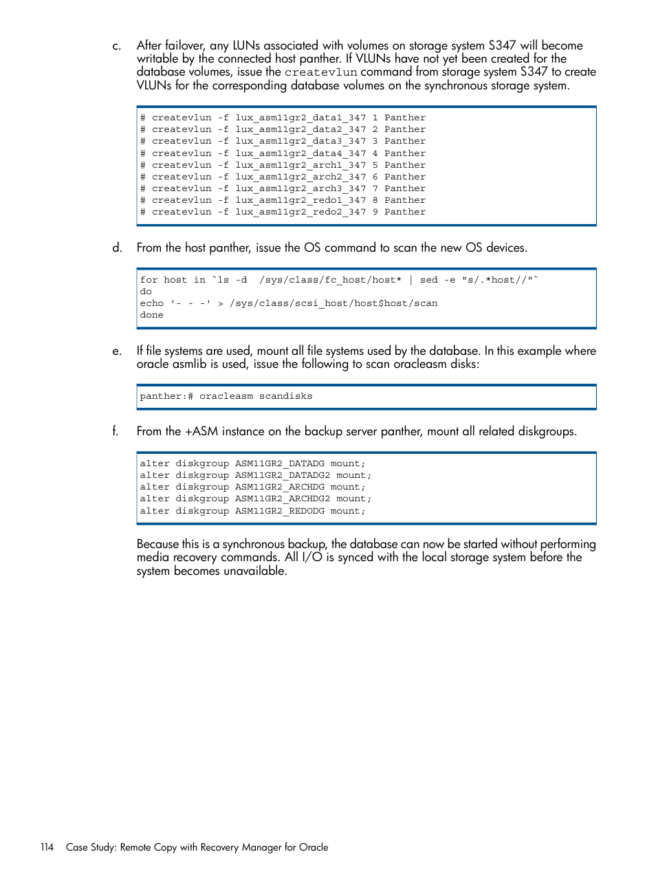 HP 3PAR Application Software Suite for Oracle User Manual | Page 114 / 194