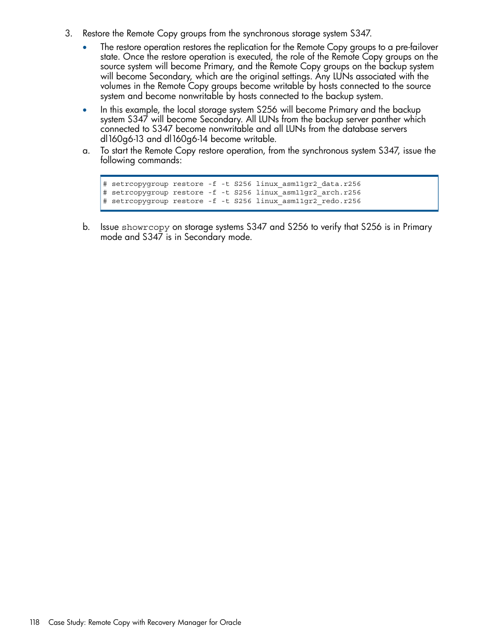 HP 3PAR Application Software Suite for Oracle User Manual | Page 118 / 194