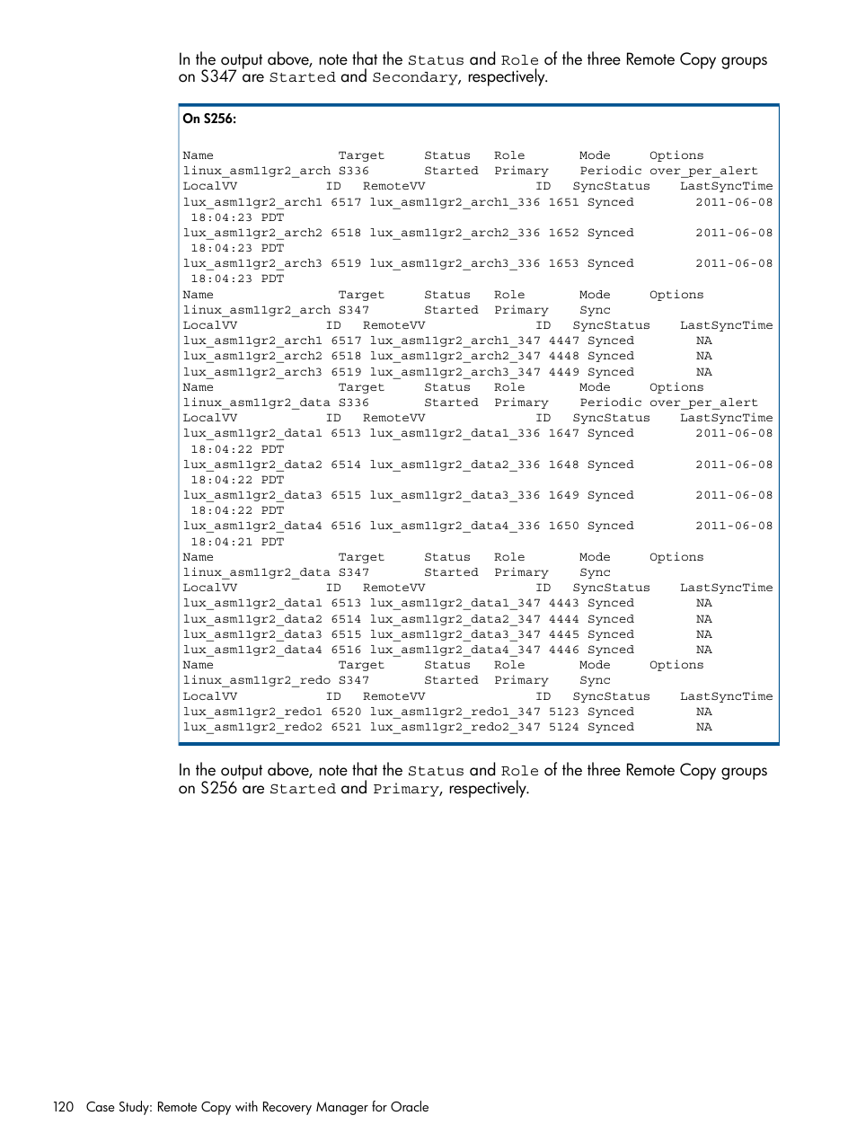 HP 3PAR Application Software Suite for Oracle User Manual | Page 120 / 194