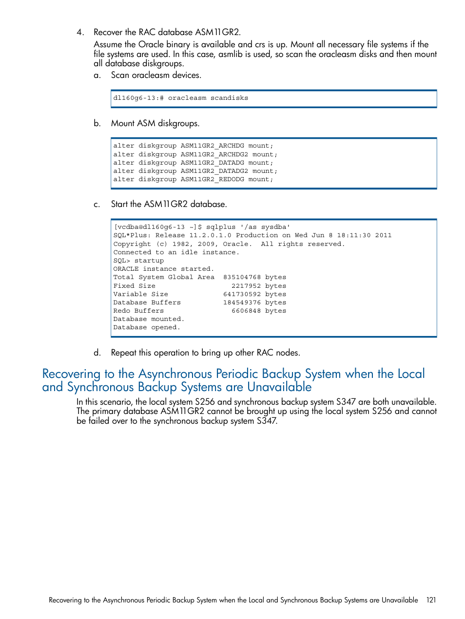 HP 3PAR Application Software Suite for Oracle User Manual | Page 121 / 194