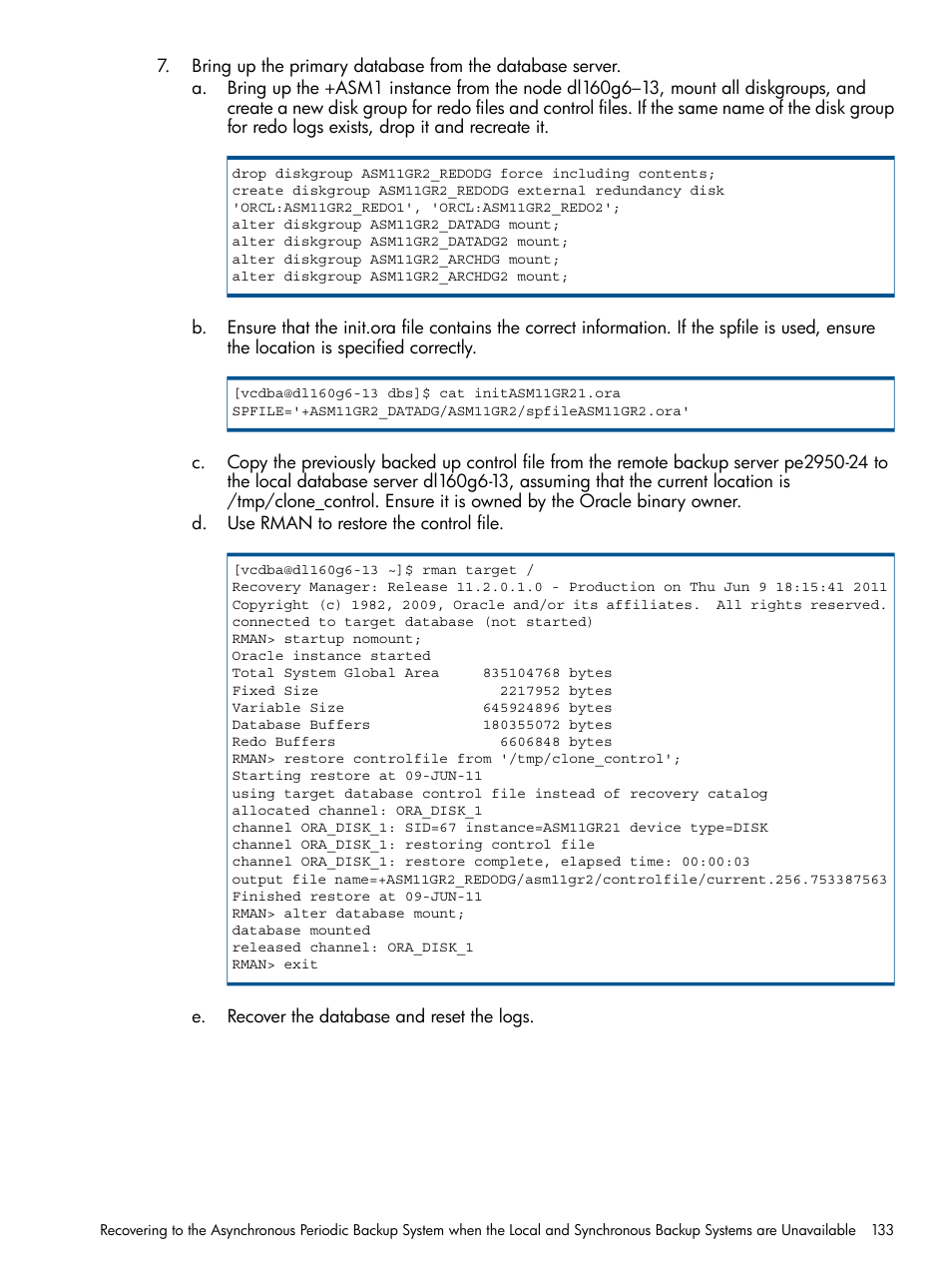 HP 3PAR Application Software Suite for Oracle User Manual | Page 133 / 194