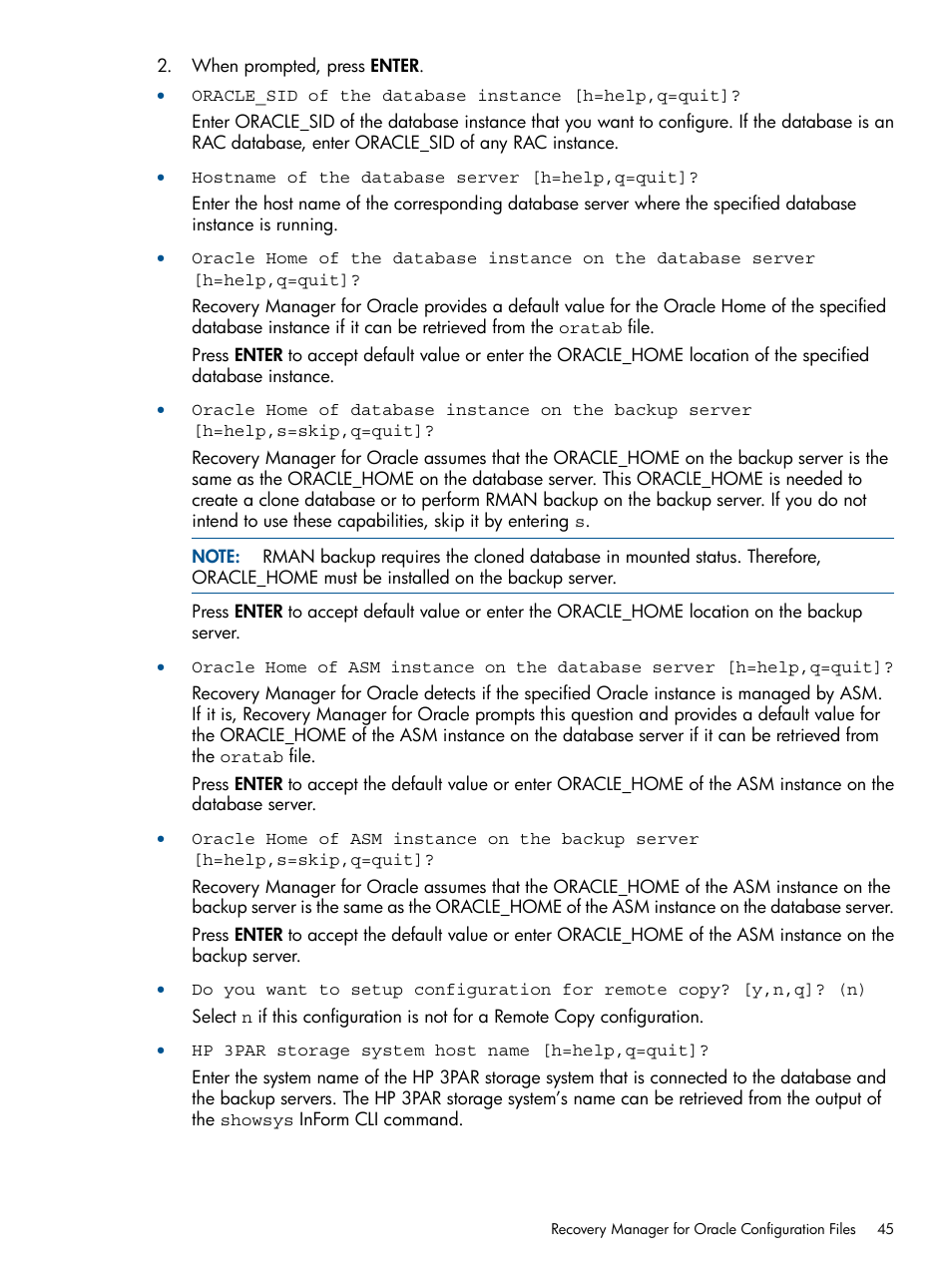 HP 3PAR Application Software Suite for Oracle User Manual | Page 45 / 194