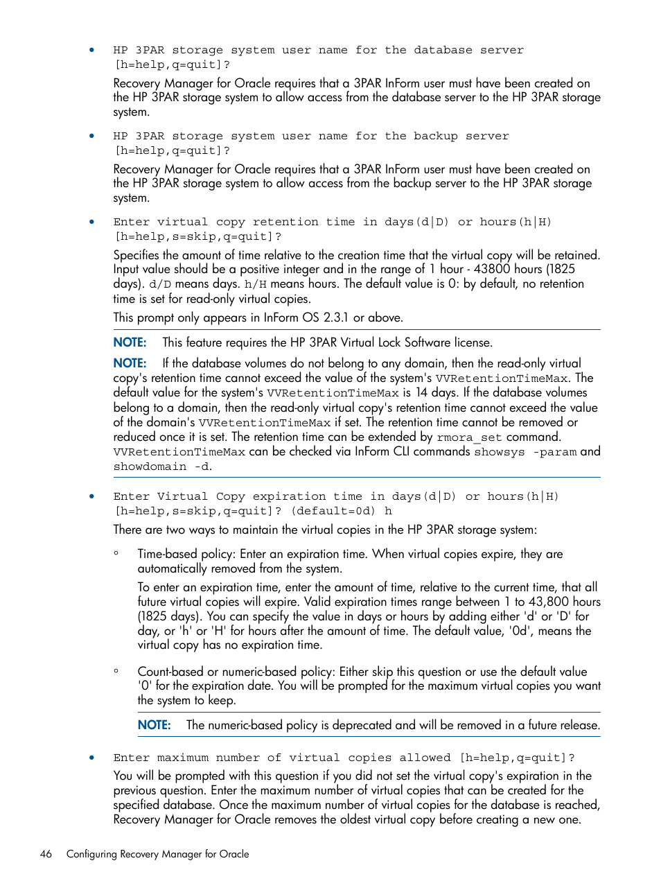 HP 3PAR Application Software Suite for Oracle User Manual | Page 46 / 194