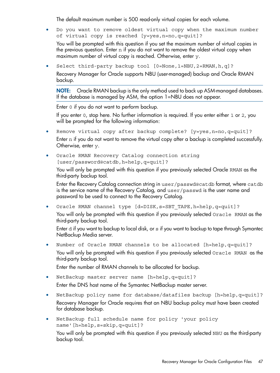 HP 3PAR Application Software Suite for Oracle User Manual | Page 47 / 194