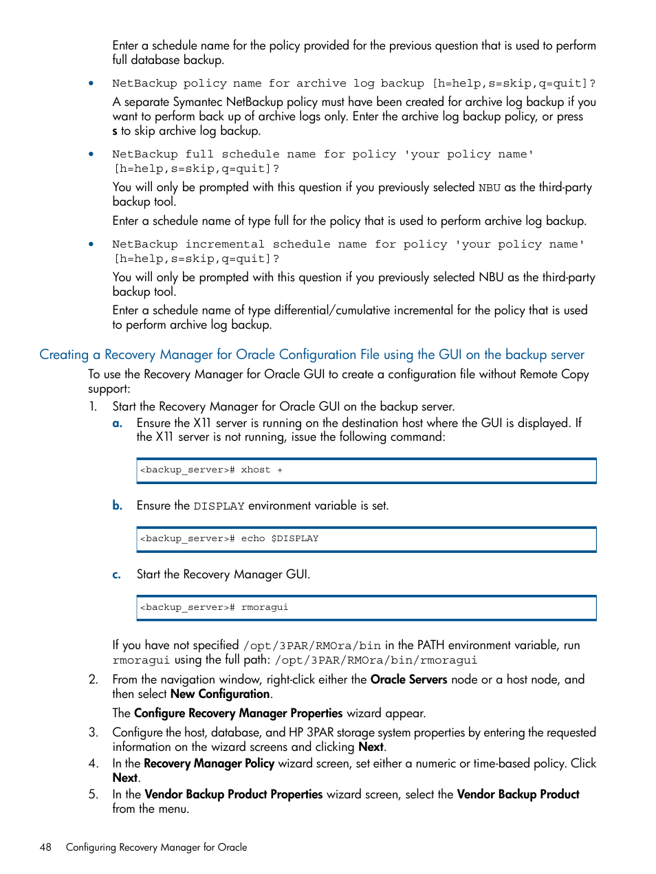 HP 3PAR Application Software Suite for Oracle User Manual | Page 48 / 194