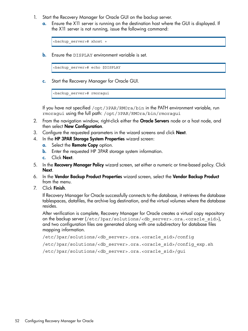 HP 3PAR Application Software Suite for Oracle User Manual | Page 52 / 194