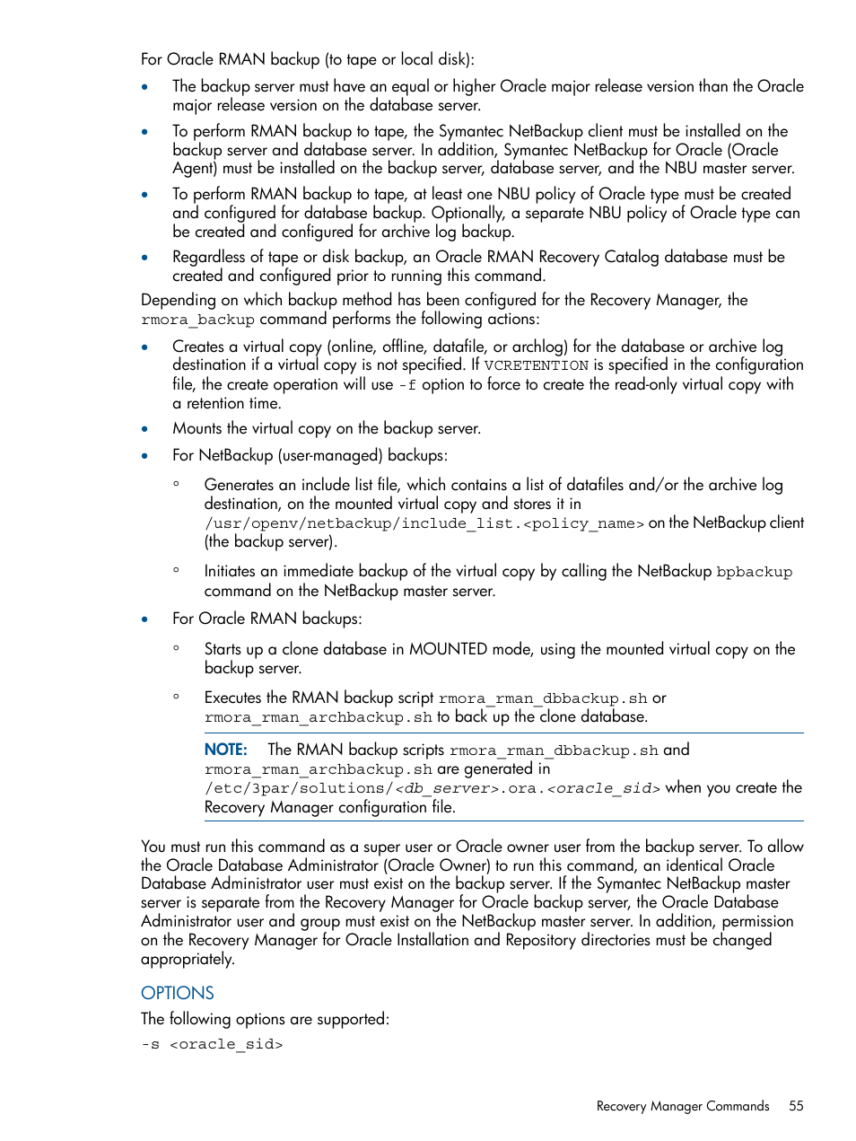HP 3PAR Application Software Suite for Oracle User Manual | Page 55 / 194