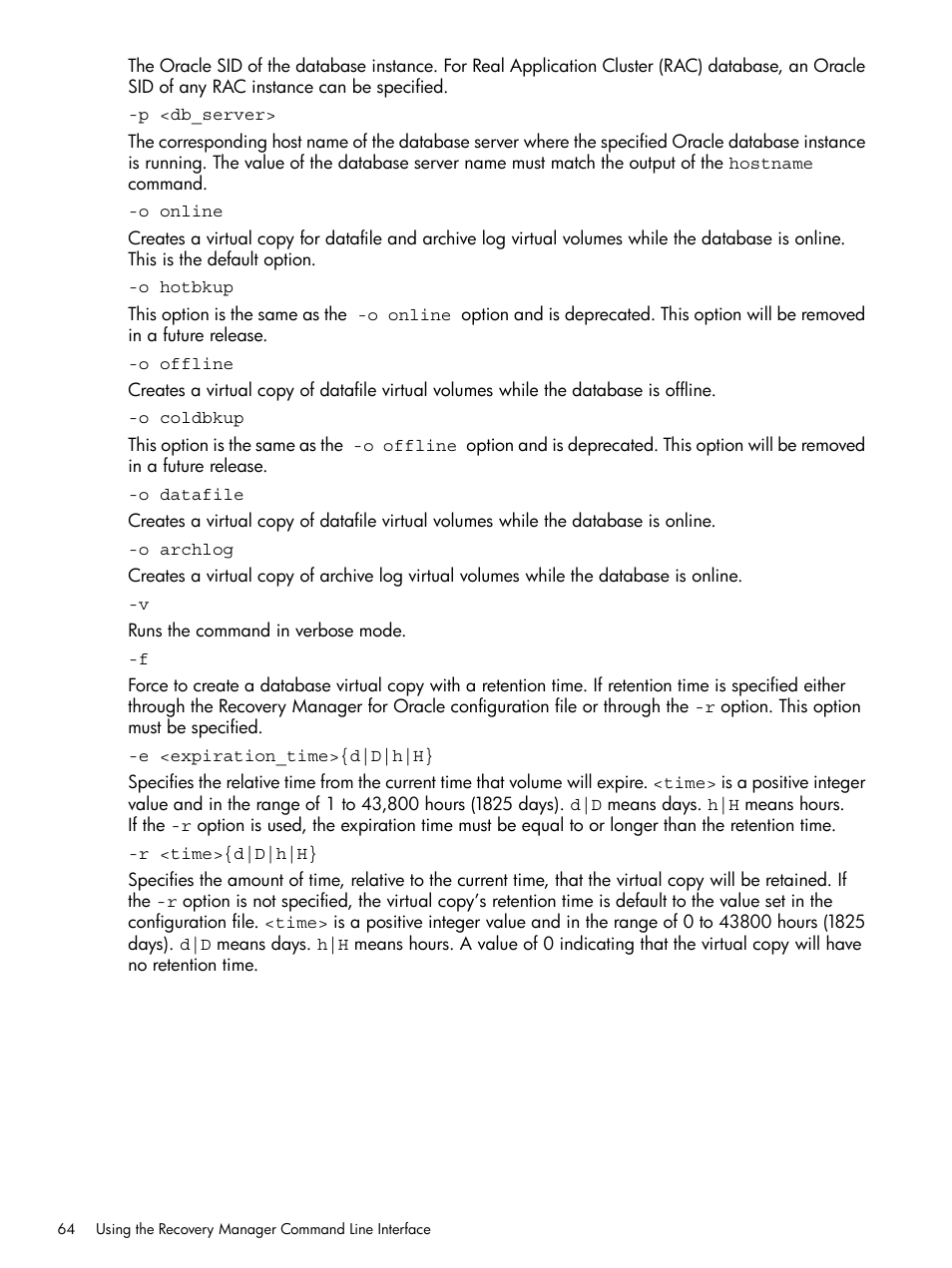 HP 3PAR Application Software Suite for Oracle User Manual | Page 64 / 194