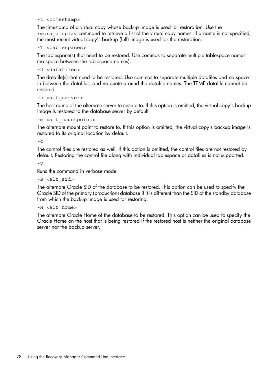 HP 3PAR Application Software Suite for Oracle User Manual | Page 78 / 194