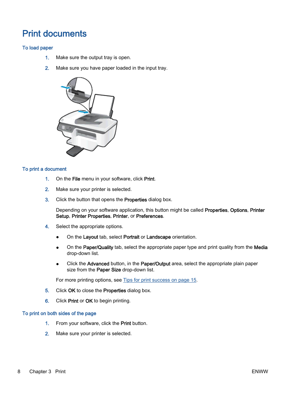 Print documents | HP Officejet 2621 All-in-One Printer User Manual | Page 12 / 140