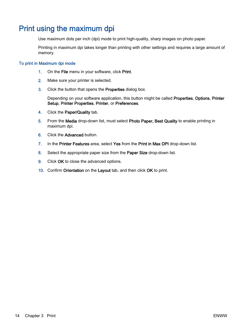 Print using the maximum dpi | HP Officejet 2621 All-in-One Printer User Manual | Page 18 / 140