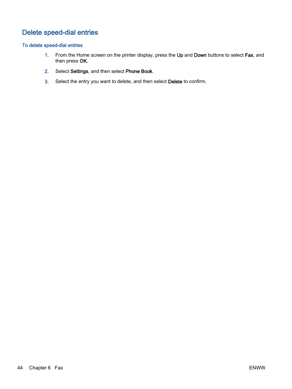 Delete speed-dial entries | HP Officejet 2621 All-in-One Printer User Manual | Page 48 / 140