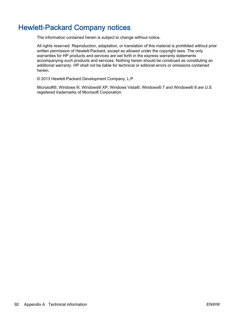 Hewlett-packard company notices | HP Officejet 2621 All-in-One Printer User Manual | Page 96 / 140