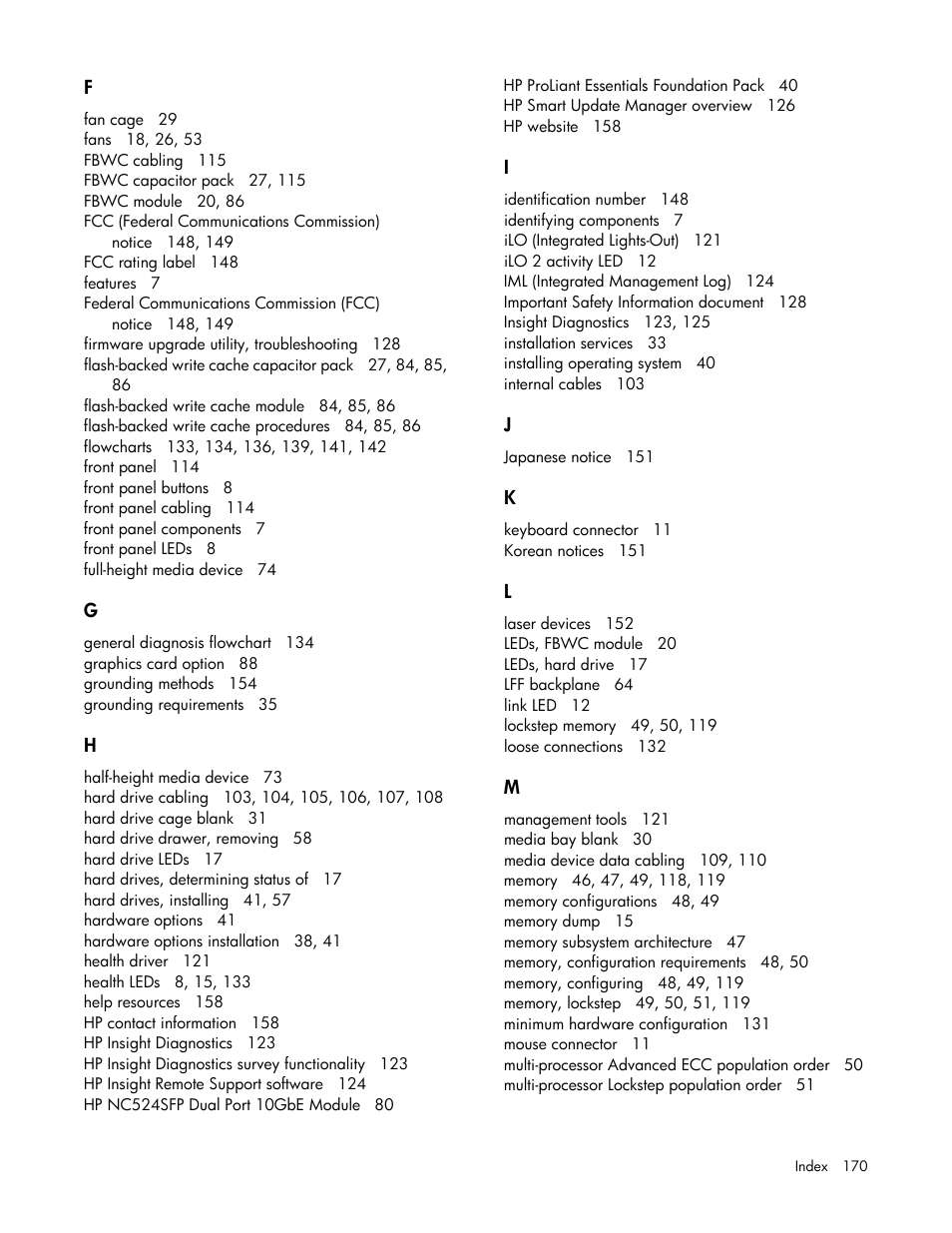 HP ProLiant ML370 G6 Server User Manual | Page 170 / 172