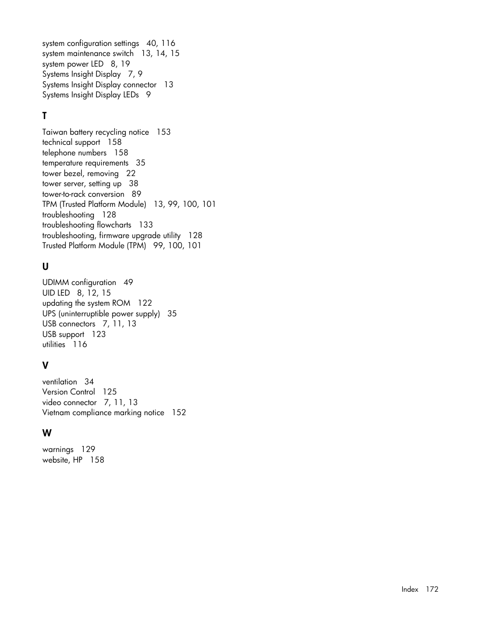 HP ProLiant ML370 G6 Server User Manual | Page 172 / 172