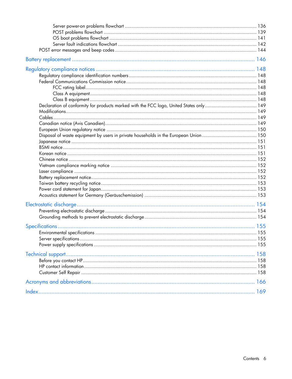 HP ProLiant ML370 G6 Server User Manual | Page 6 / 172