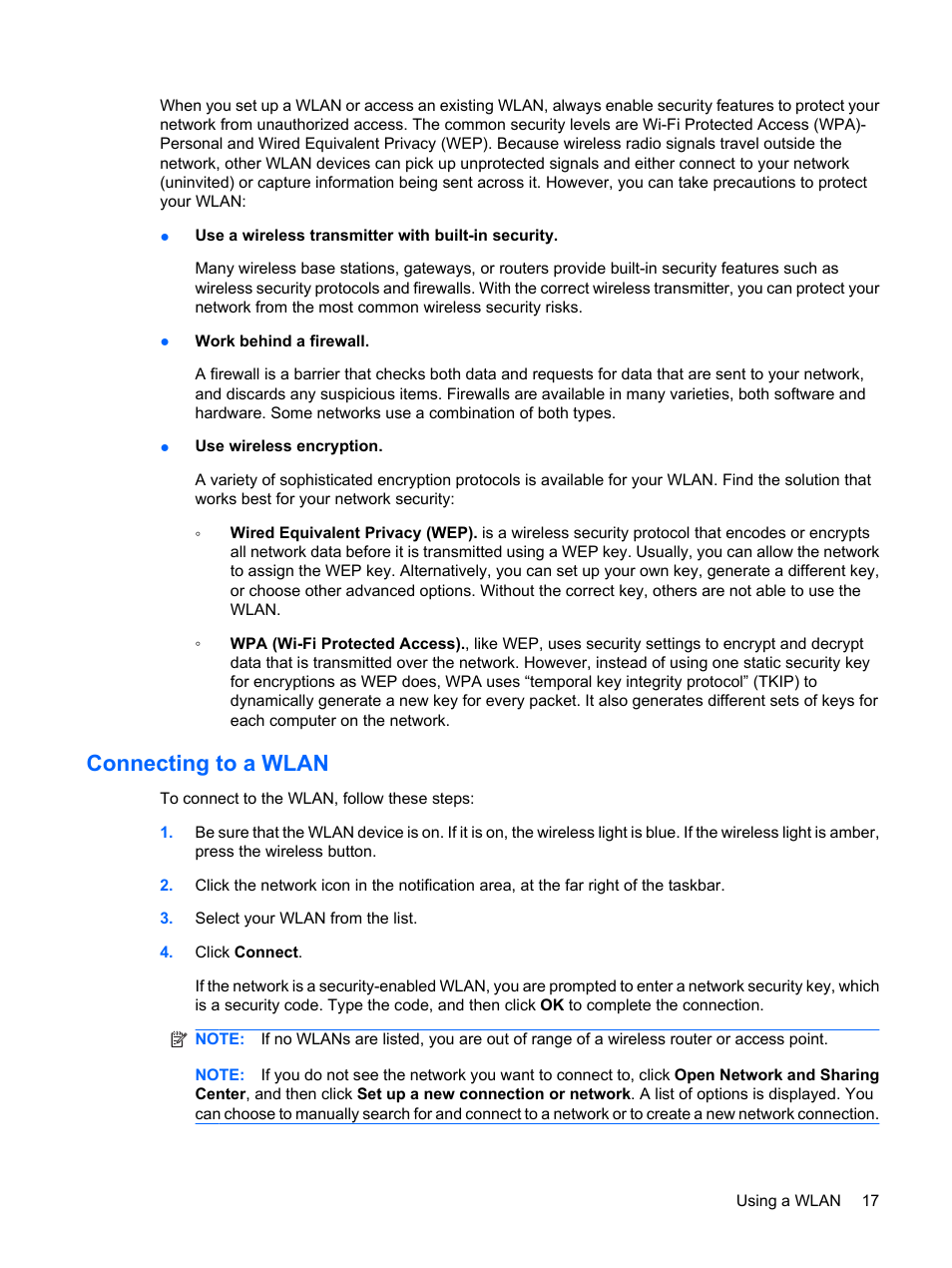 Connecting to a wlan | HP Pavilion dm1-1020ed Entertainment Notebook PC User Manual | Page 27 / 96