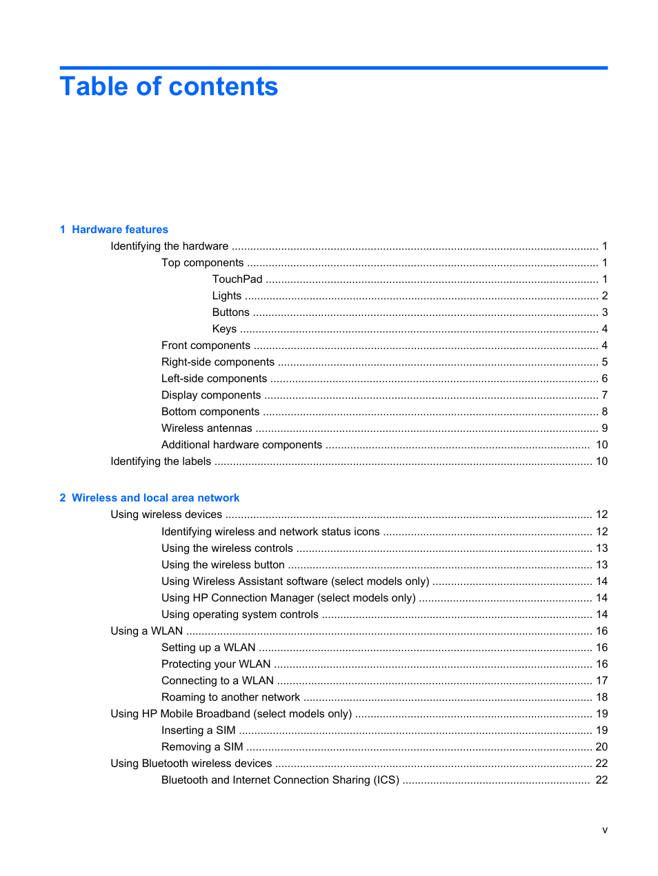 HP Pavilion dm1-1020ed Entertainment Notebook PC User Manual | Page 5 / 96