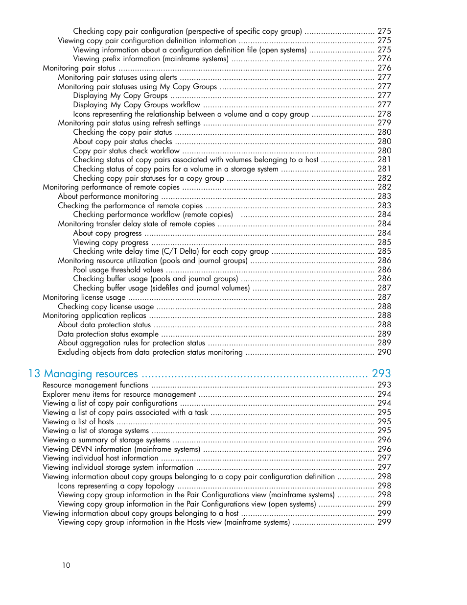 13 managing resources | HP XP Racks User Manual | Page 10 / 482