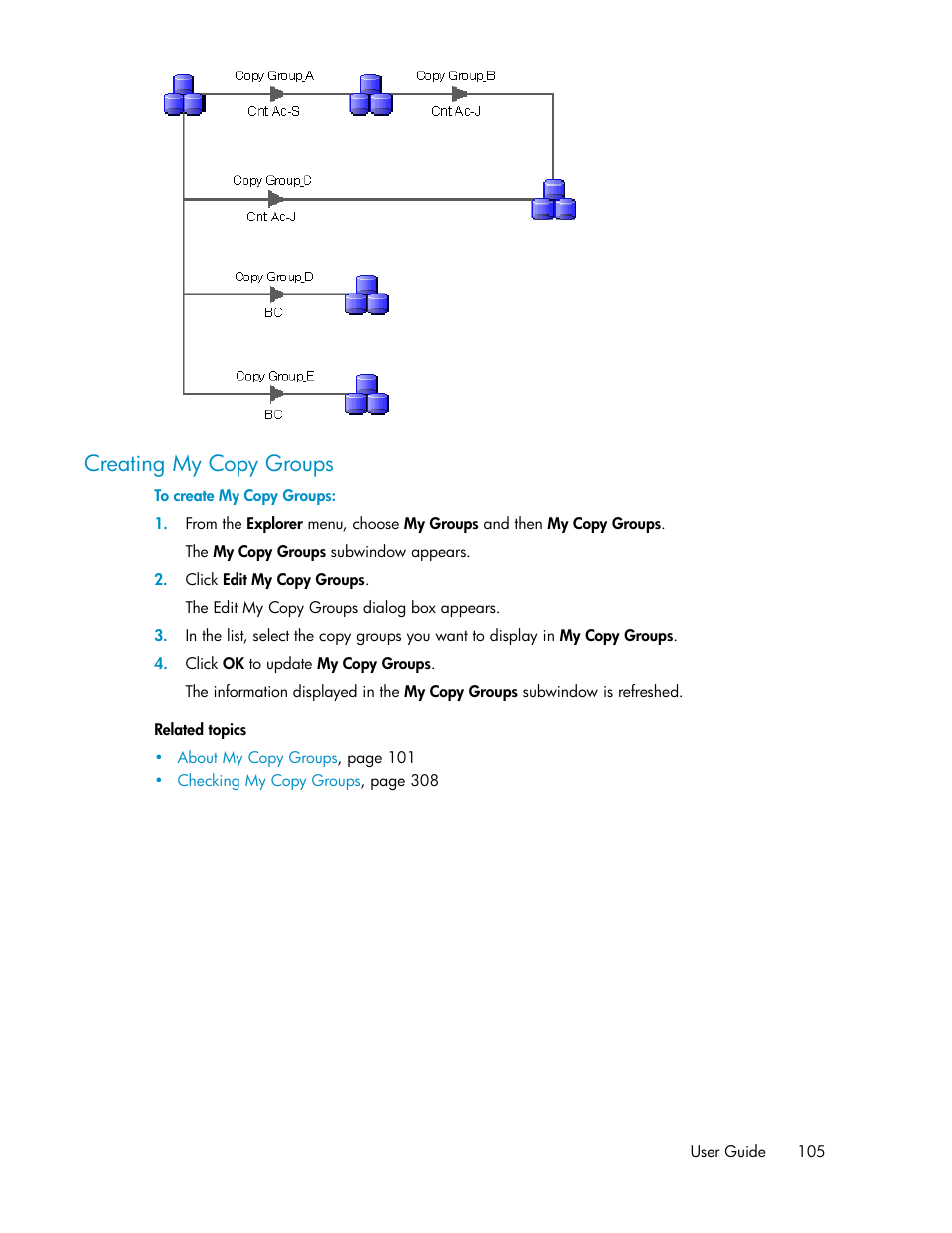 Creating my copy groups | HP XP Racks User Manual | Page 105 / 482