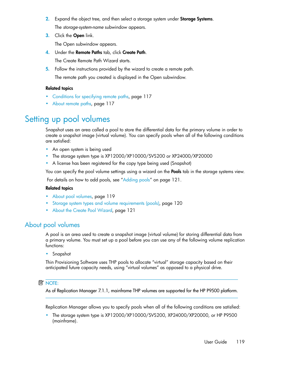 Setting up pool volumes, About pool volumes | HP XP Racks User Manual | Page 119 / 482