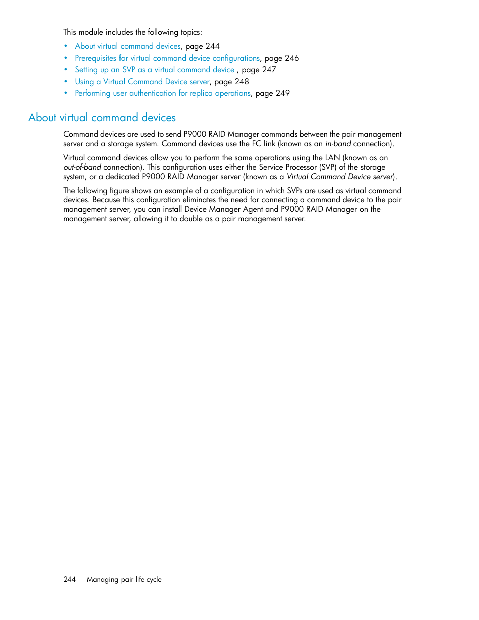 About virtual command devices | HP XP Racks User Manual | Page 244 / 482