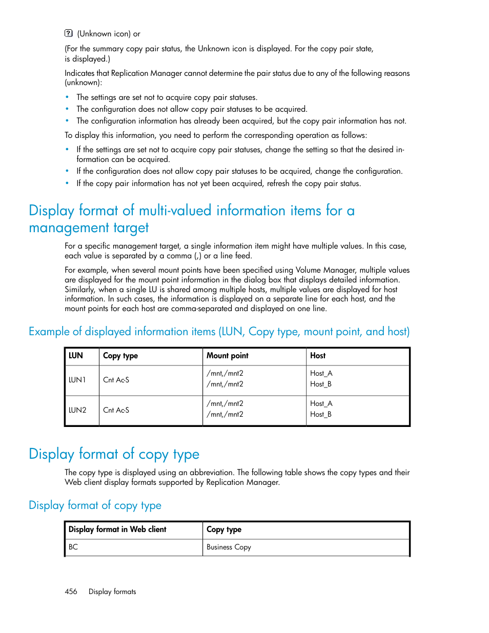 Display format of copy type, 456 display format of copy type | HP XP Racks User Manual | Page 456 / 482