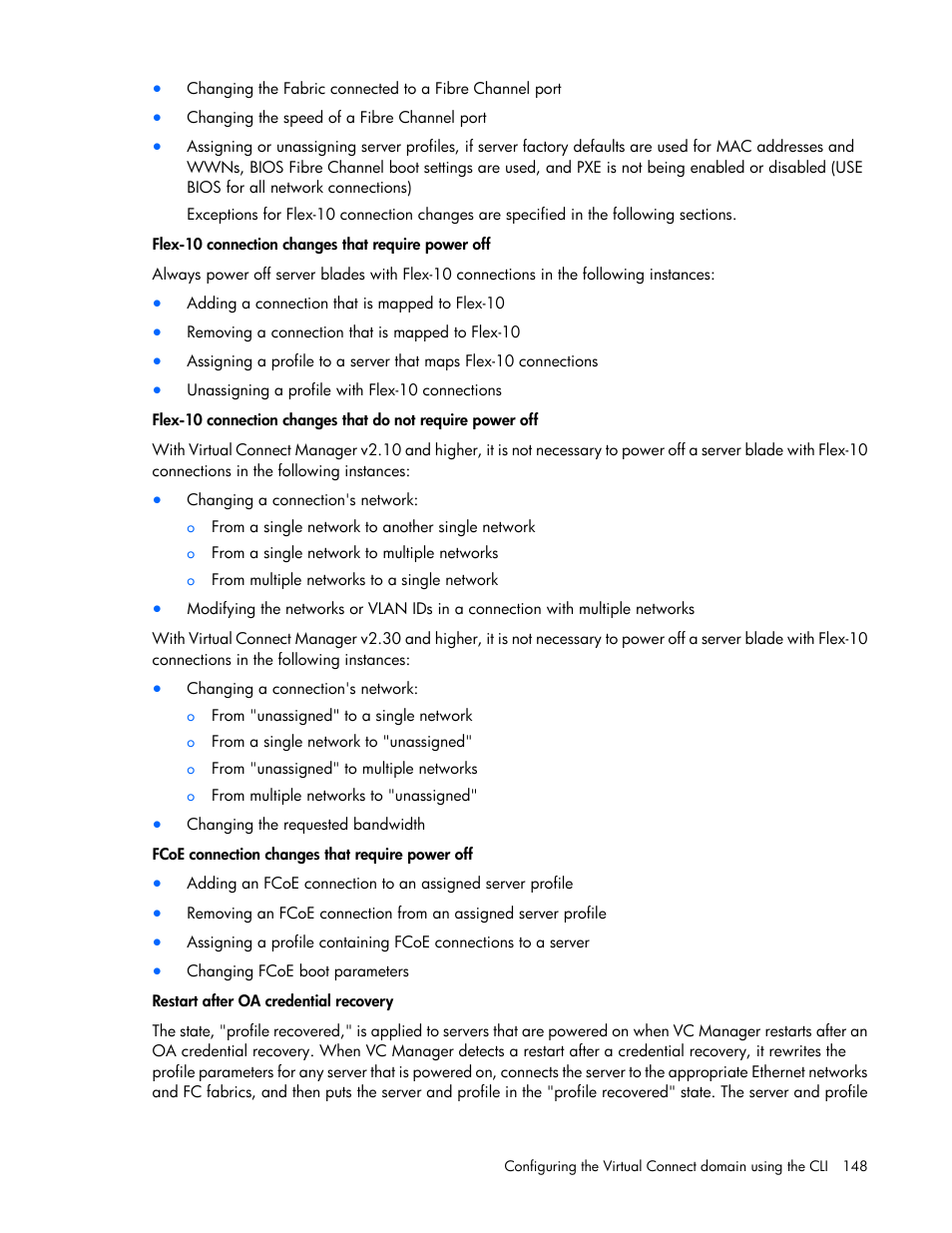 HP Virtual Connect 8Gb 24-port Fibre Channel Module for c-Class BladeSystem User Manual | Page 148 / 162