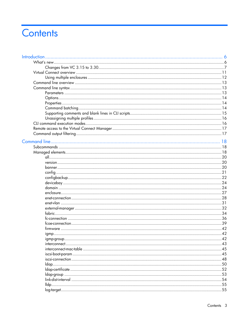 HP Virtual Connect 8Gb 24-port Fibre Channel Module for c-Class BladeSystem User Manual | Page 3 / 162