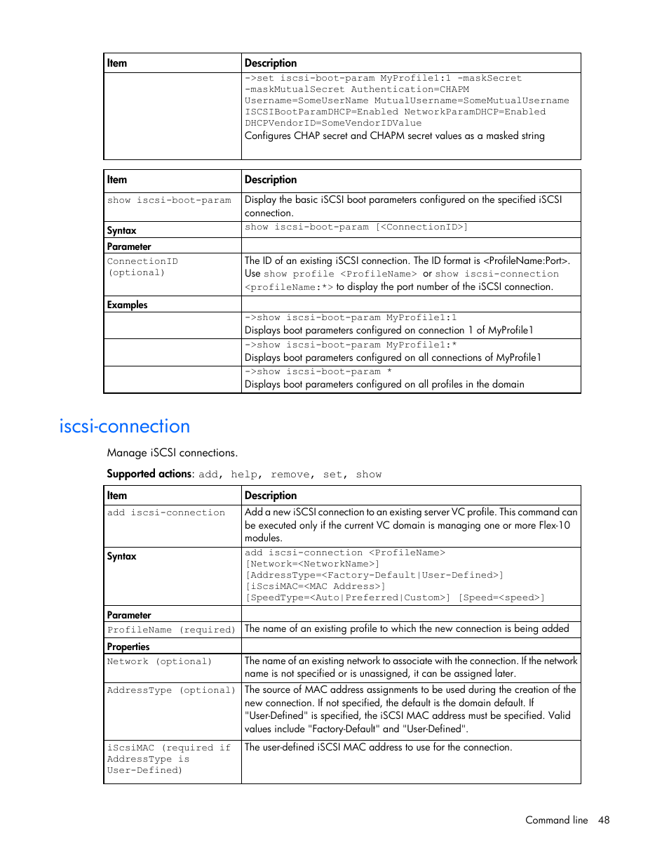 Iscsi-connection | HP Virtual Connect 8Gb 24-port Fibre Channel Module for c-Class BladeSystem User Manual | Page 48 / 162