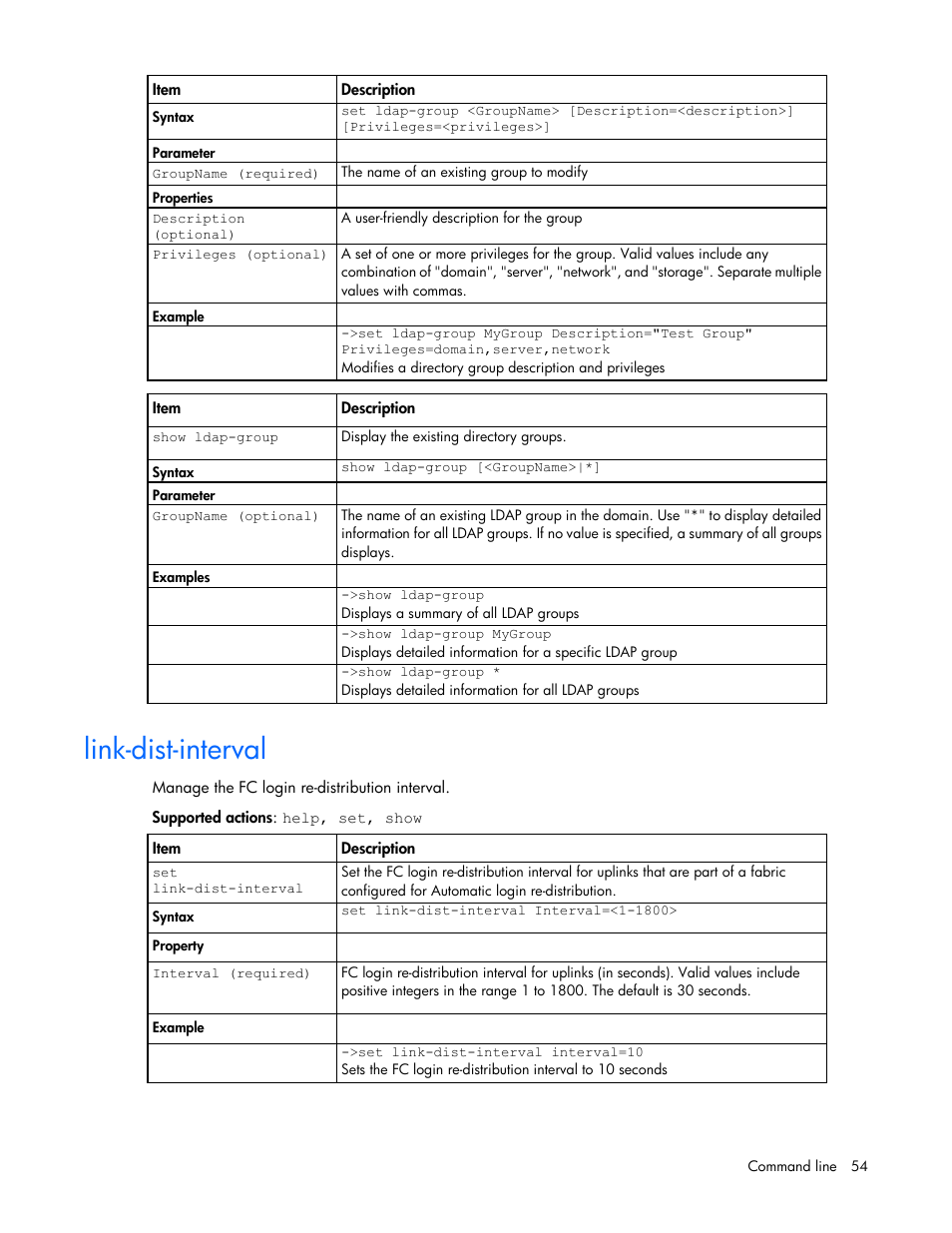 Link-dist-interval | HP Virtual Connect 8Gb 24-port Fibre Channel Module for c-Class BladeSystem User Manual | Page 54 / 162