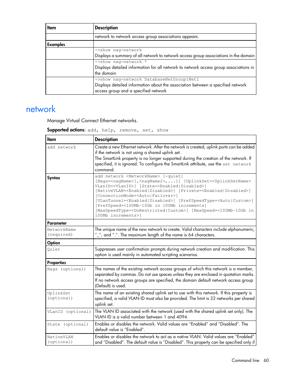 Network | HP Virtual Connect 8Gb 24-port Fibre Channel Module for c-Class BladeSystem User Manual | Page 60 / 162
