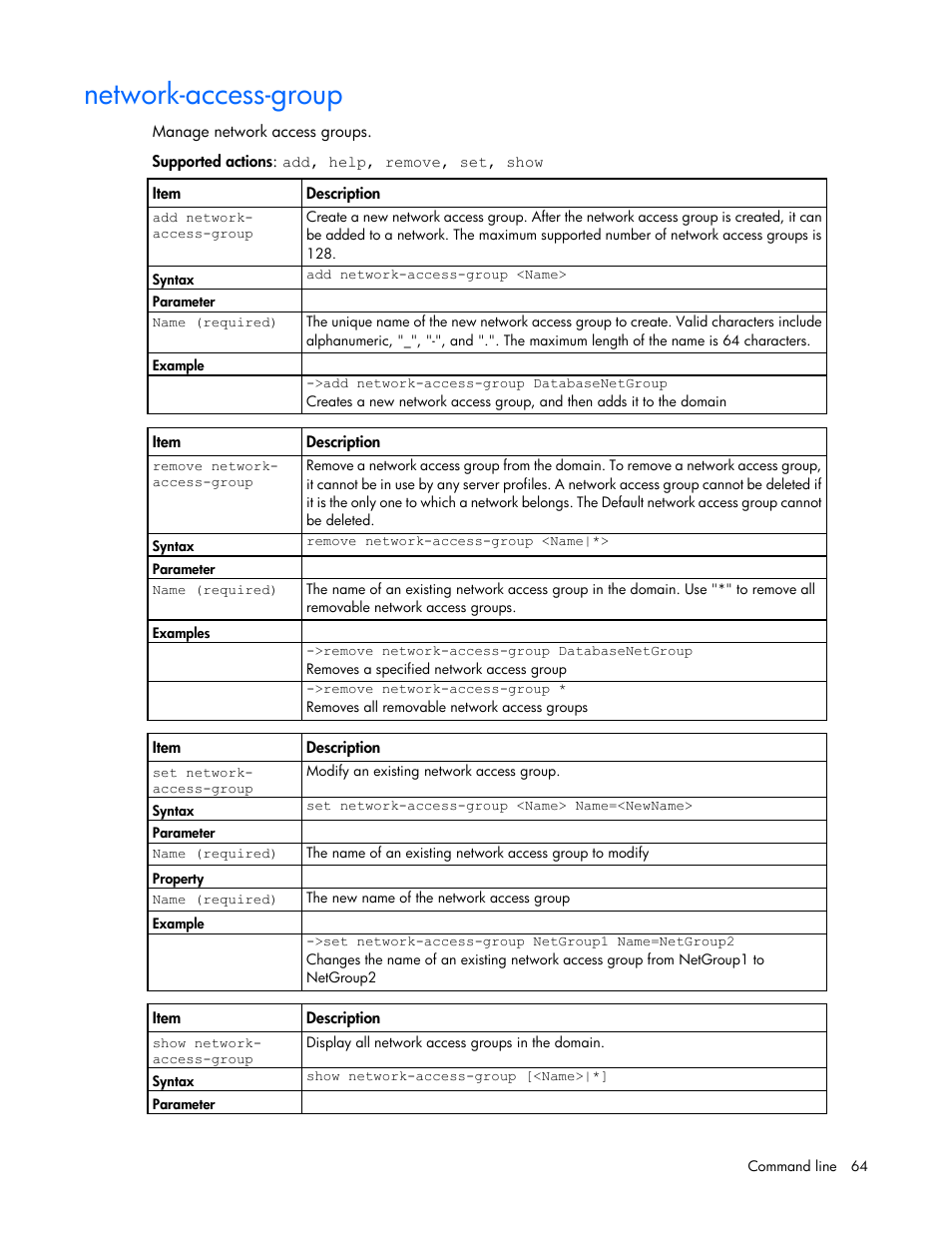 Network-access-group | HP Virtual Connect 8Gb 24-port Fibre Channel Module for c-Class BladeSystem User Manual | Page 64 / 162