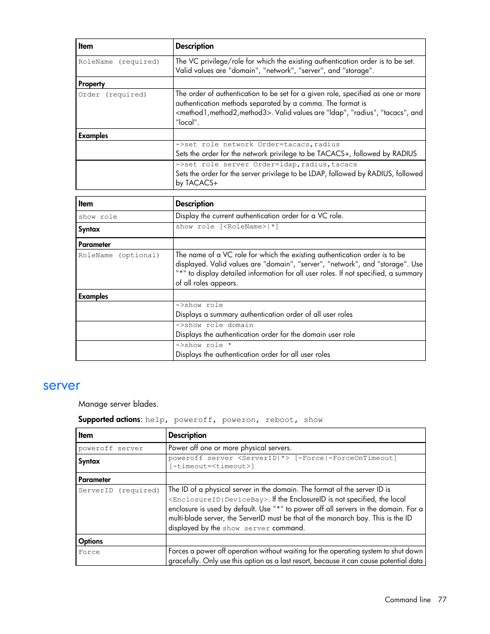Server | HP Virtual Connect 8Gb 24-port Fibre Channel Module for c-Class BladeSystem User Manual | Page 77 / 162