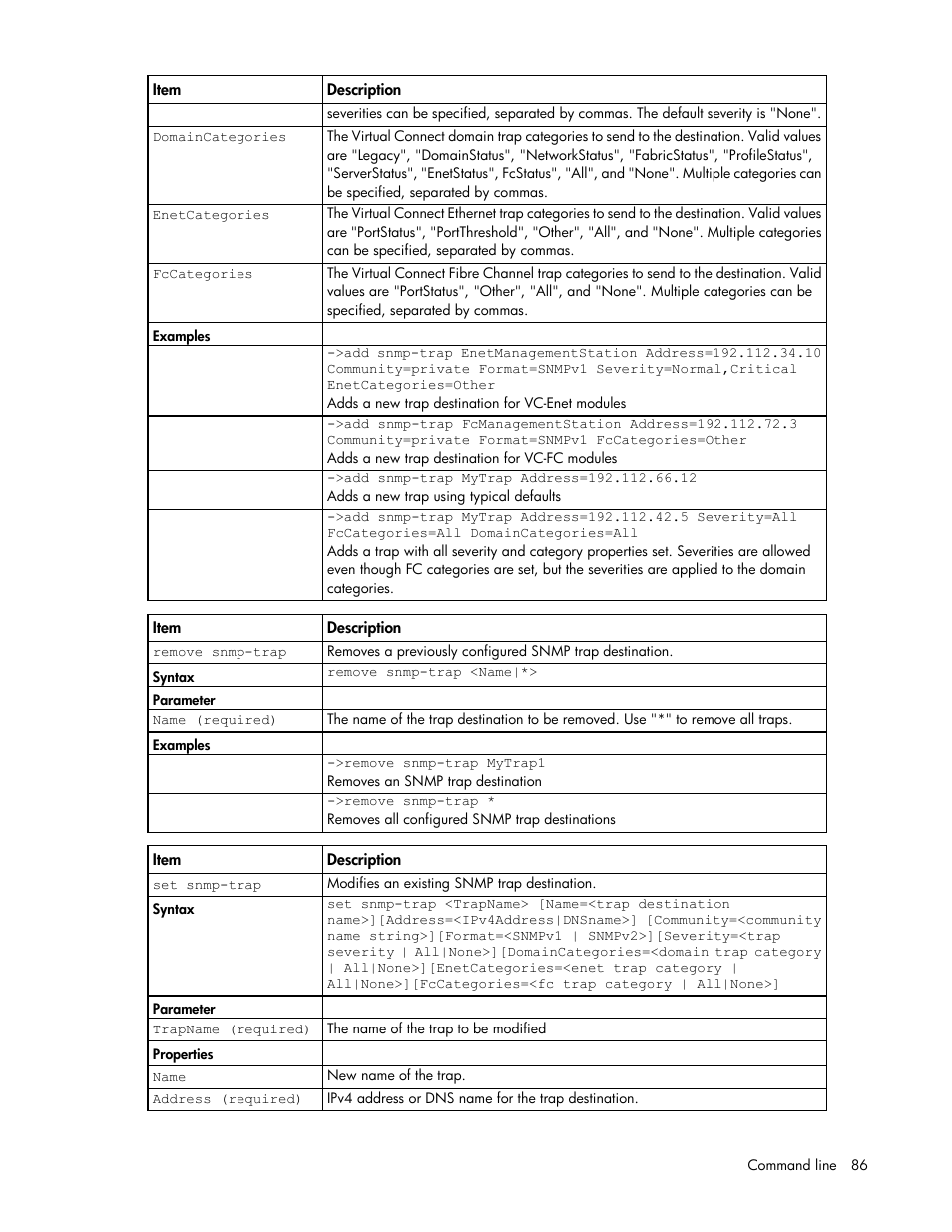 HP Virtual Connect 8Gb 24-port Fibre Channel Module for c-Class BladeSystem User Manual | Page 86 / 162